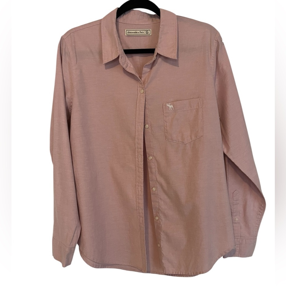 Abercrombie & Fitch Women’s SzXL Light Pink/Lavender Button-Up Shirt